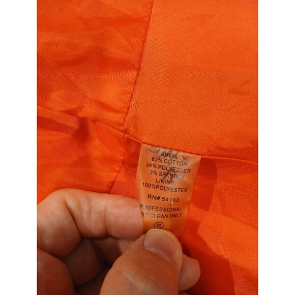 Calvin Klein Womens 4 Red Orange Full Zip Pockets Back Peplum Jacket Bust: 34" - Picture 7 of 9